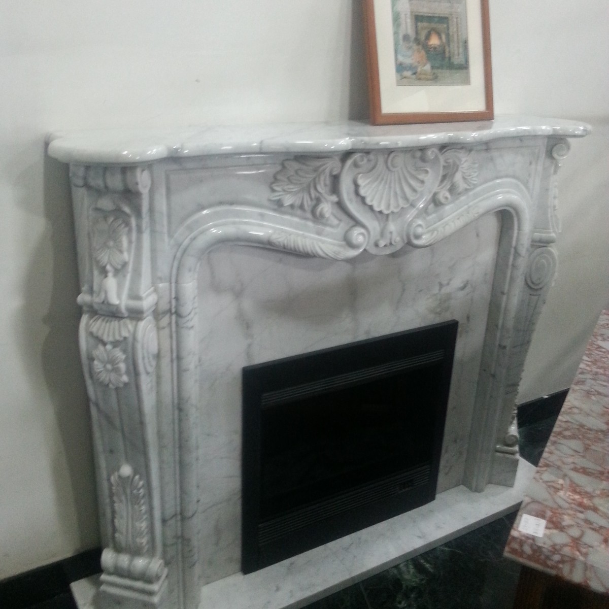 F-076 Fine White Fireplace